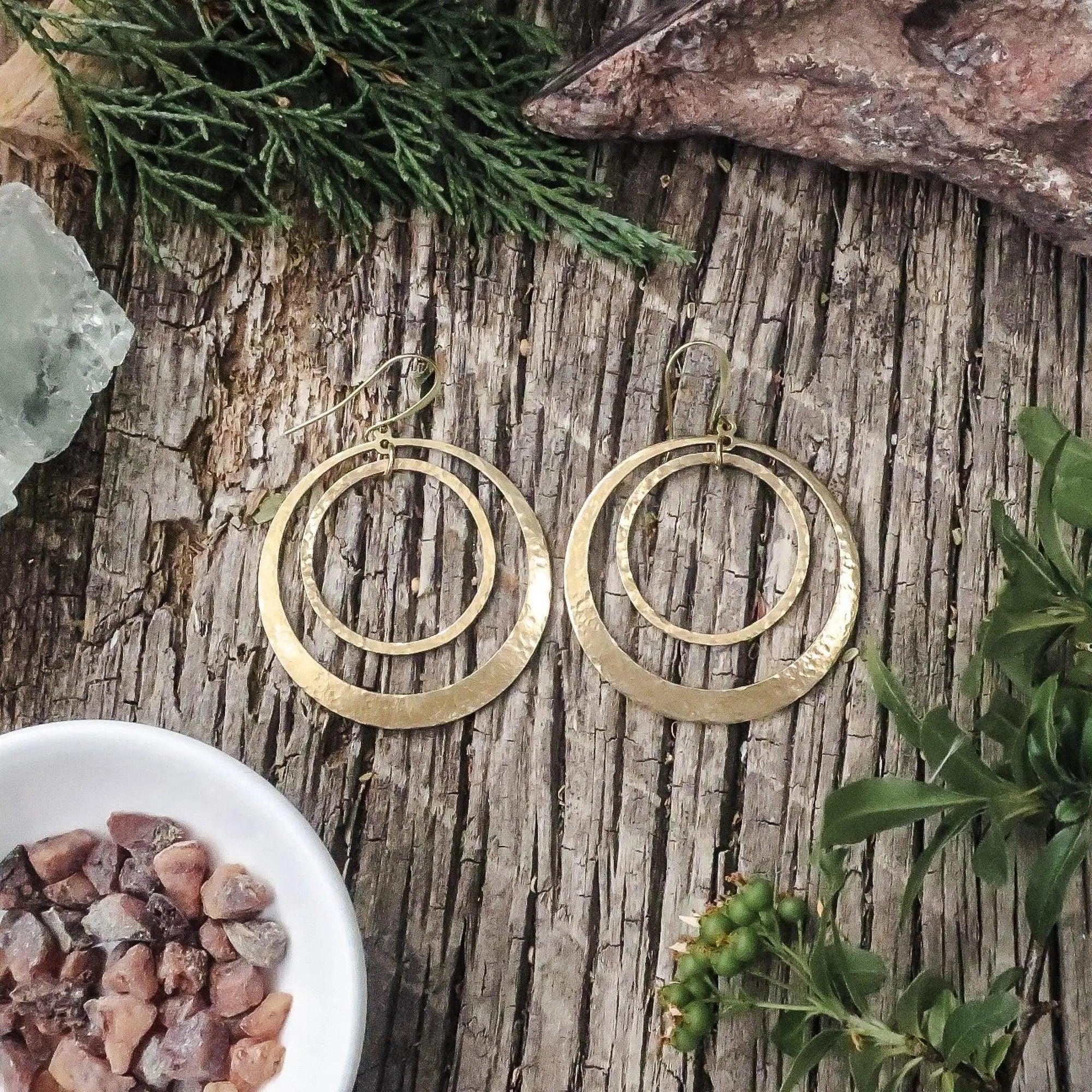 Brass Hoops - Bohemian Artisan Earrings | Handmade by Blackbird &amp; Sage