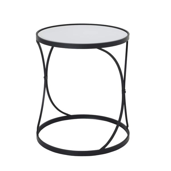 Black metal nesting side tables with mirrored glass surfaces, modern decor accent   

- **Keywords included:** black metal, nesting side tables, mirrored glass, modern decor  
- **Clear description:** Describes the tables' material, design, and purpose  
- **SEO & accessibility optimized:** Concise, informative, and avoids redundancy by Sostter at brixbailey.com