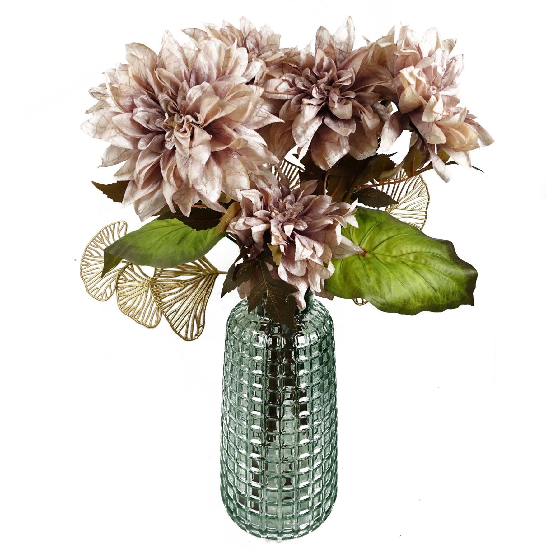 Pack of 6 x 55cm Dahlia Flower Stem - Dusty Pink-1