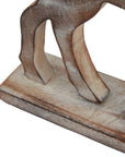 Whitewashed Wooden Reindeer Figurine for Nordic Styling