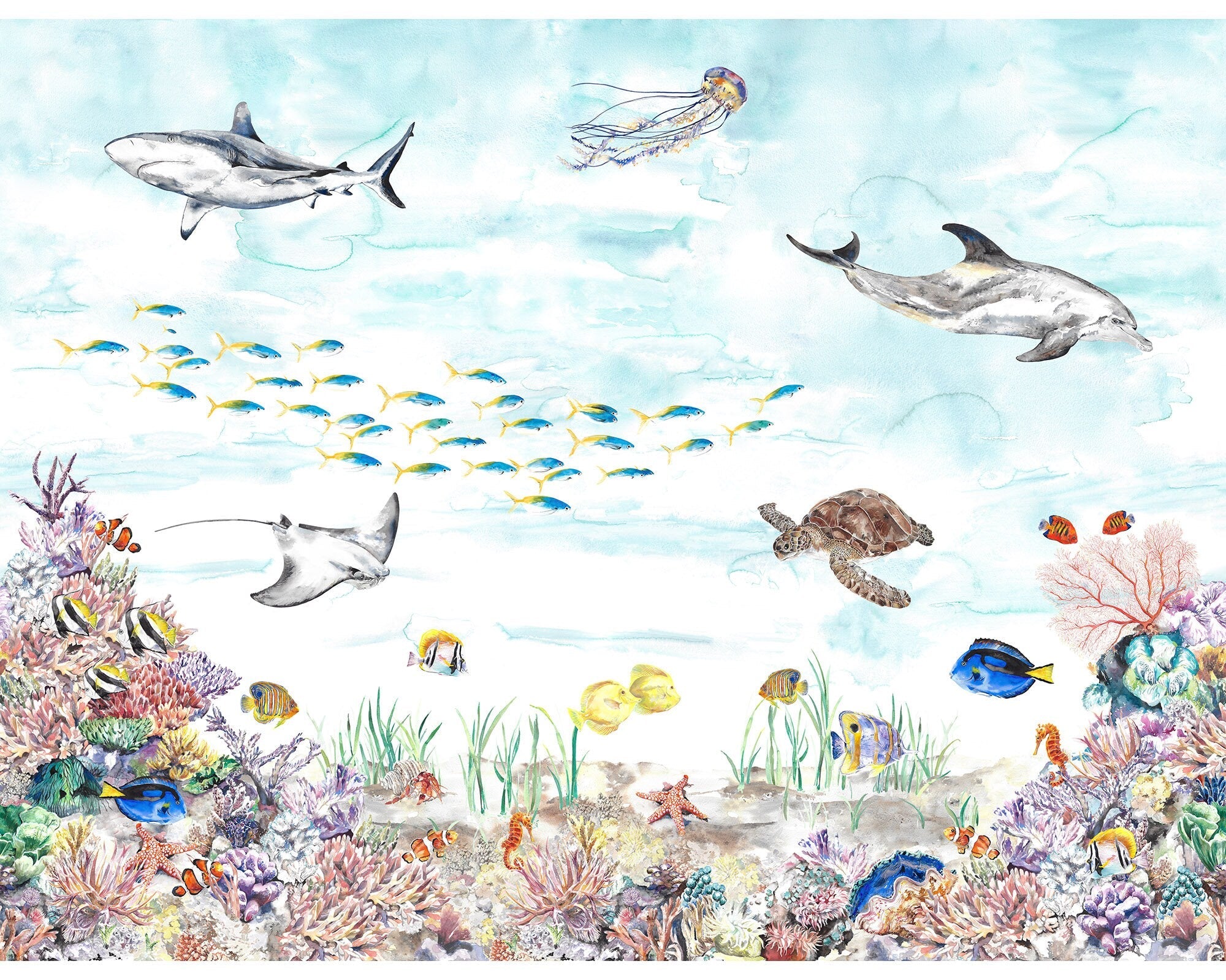 Coral Reef Underwater Mural Wallpaper