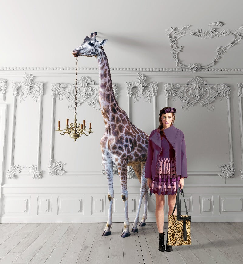 Animal Print Bow Leather Tote – Elegant &amp; Functional Style by Emmas Bags at brixbailey.com