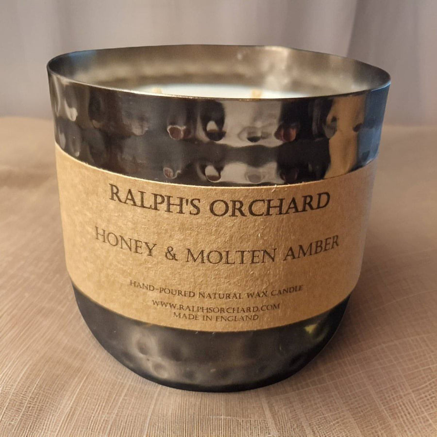 Luxury handmade soy candle with bergamot, cinnamon, clove, honey, amber, patchouli, vegan, eco-friendly, cruelty-free by Ralph's Orchard at brixbailey.com