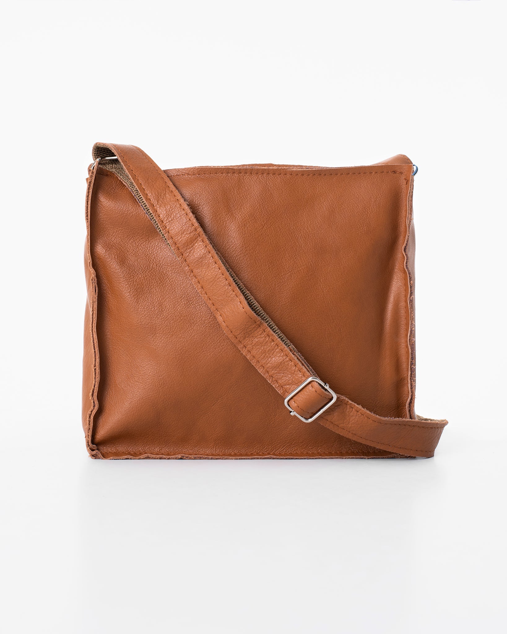 Folk One Shoulder Leather Bag in Peanut