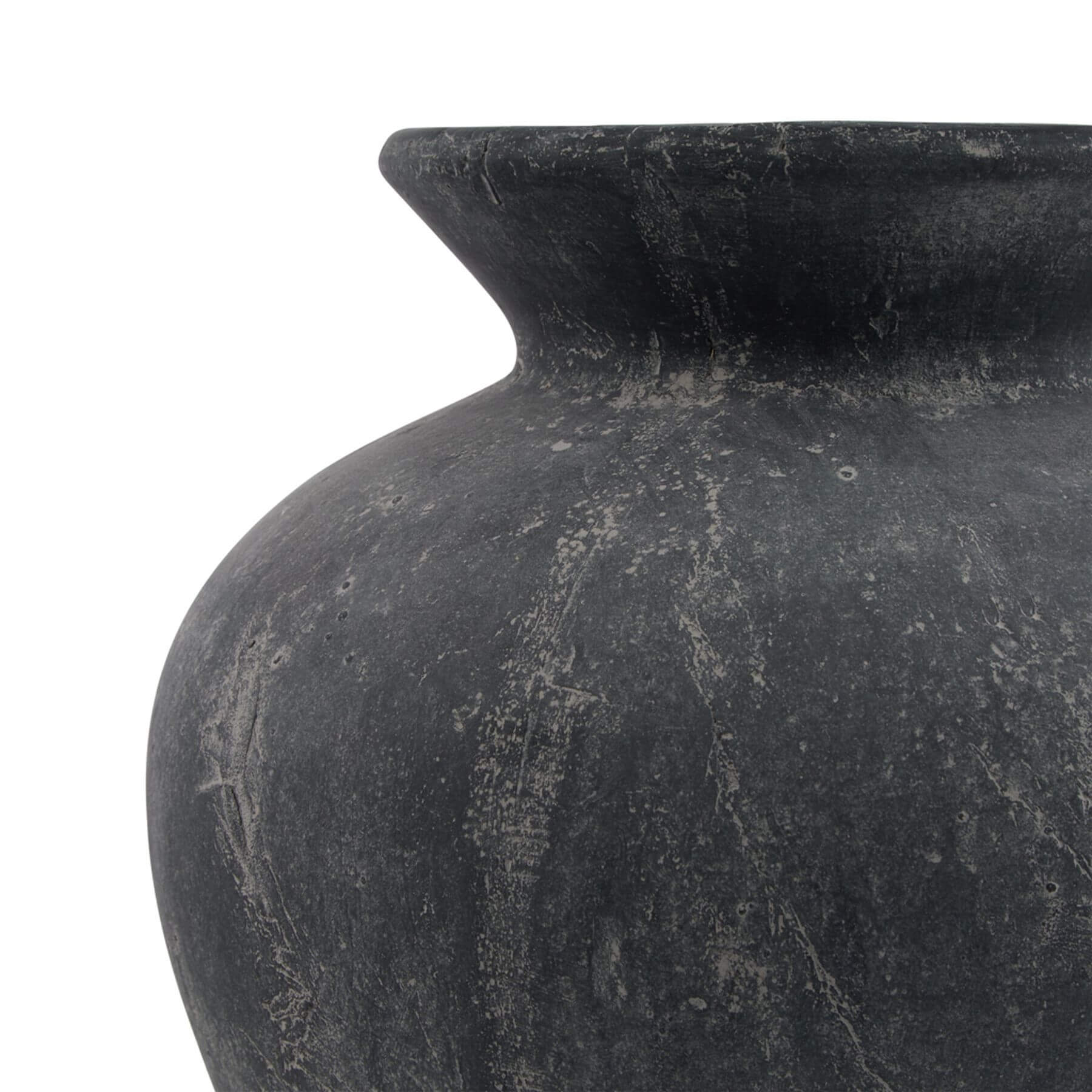 Grey Ceramic Curved Vase with Matte Finish