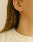 Scarlet and Emerald Crystal Earrings