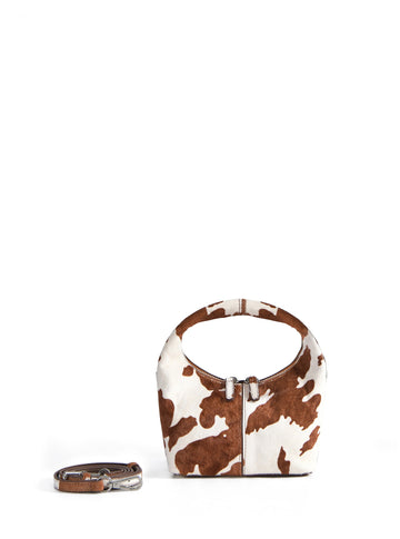 Luxury Danielle mini handbag by Julietta, modern silhouette, horsehair leather, silver hardware, detachable strap, trending design by Bob Oré at brixbailey.com