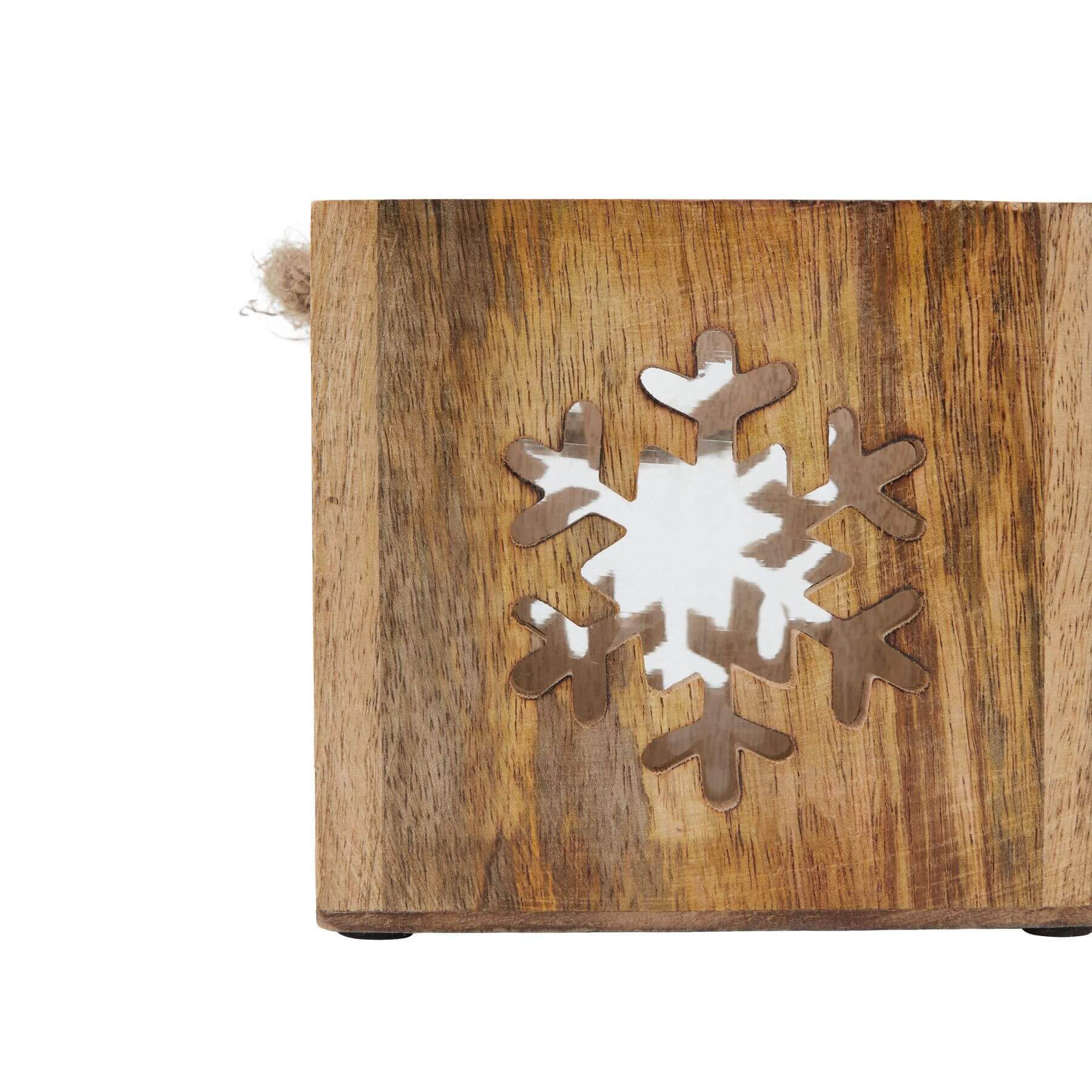 Natural Wood Snowflake Tealight Holder