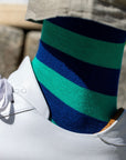 Lime Green Striped Bamboo Socks