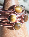 Copper Tiger Eye Ring - Stacking Boho | Handmade by Blackbird & Sage