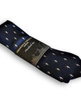 navy tie with penguin design