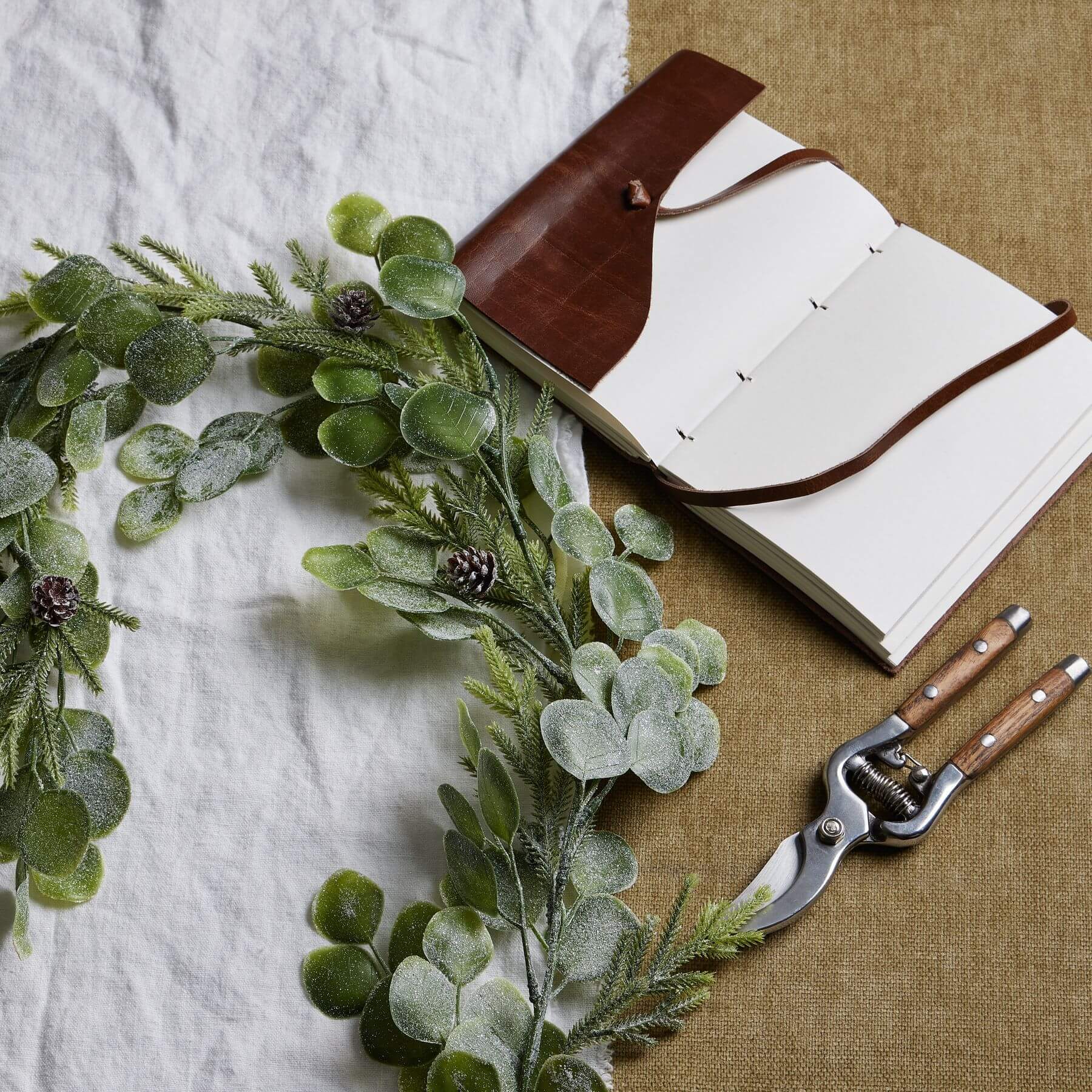Frosted Pine and Eucalyptus Garland for Winter Decor