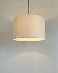 Cream cotton drum lampshade/ ceiling shade with a white lining