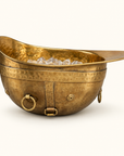 Solid Antique Brass Polo Helmet Champagne Ice Bucket | Wine Cooler