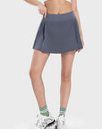 Pleated Detail Mid-Rise Waist Active Skirt-3