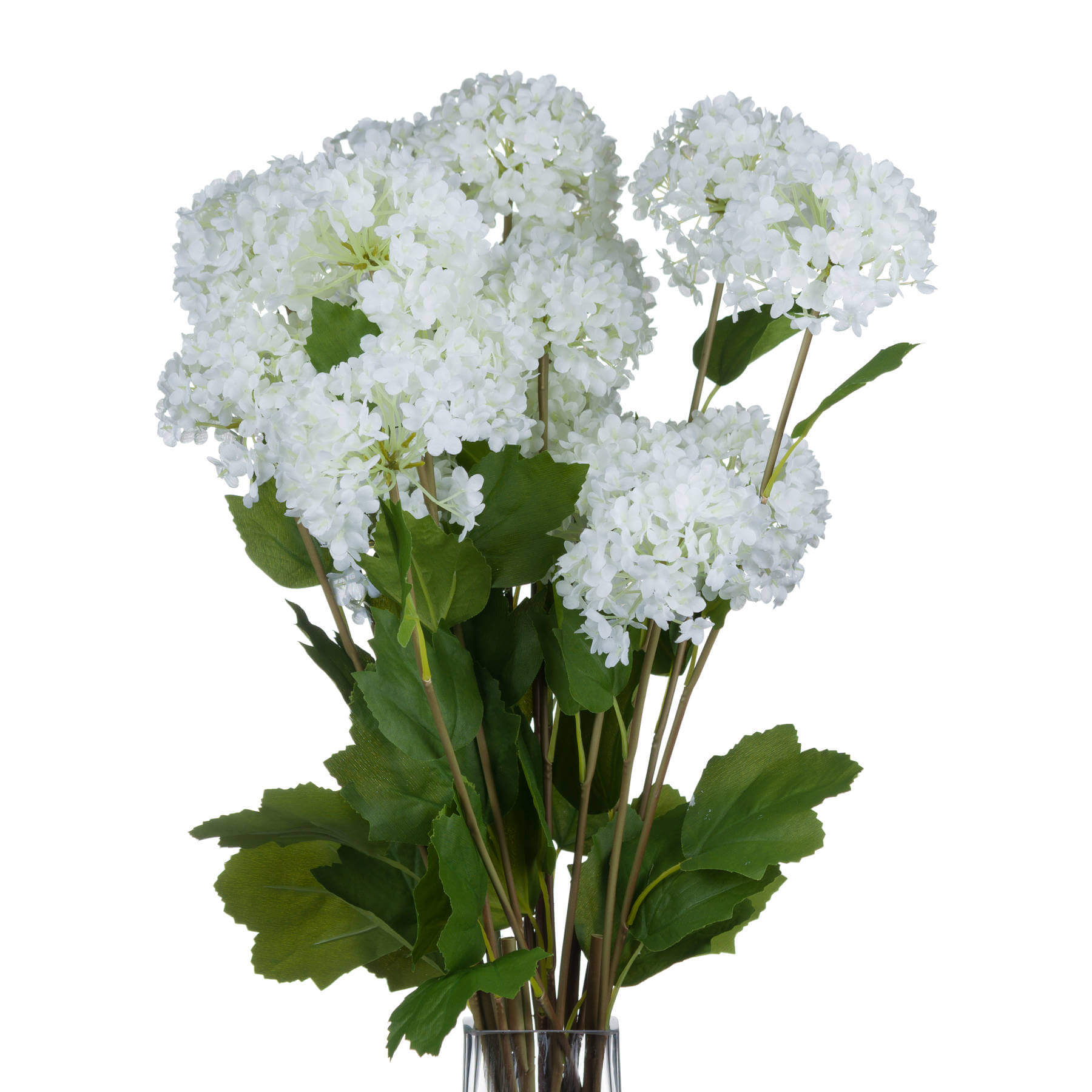Everlasting Faux Snowball Spray with Realistic White Bloom Stem