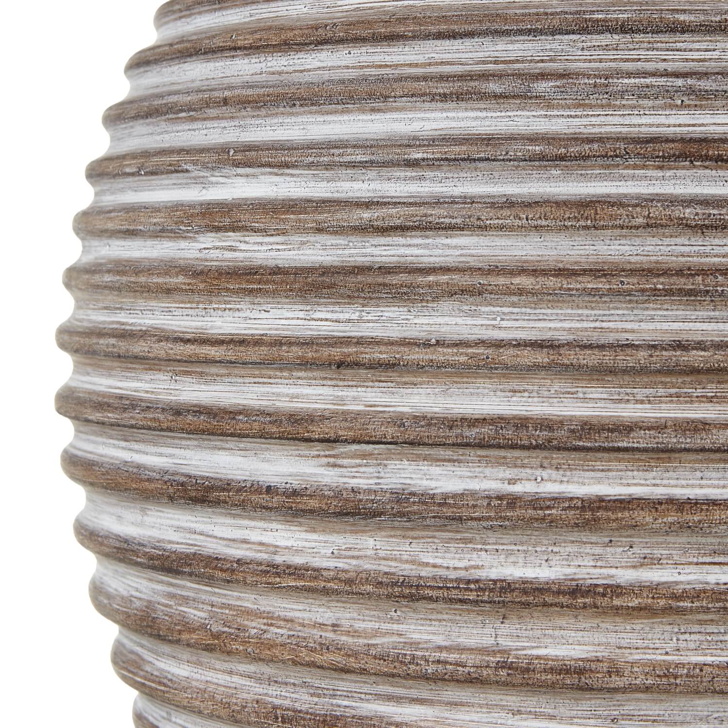 Ripple Ceramic Table Lamp with Linen Shade in Earth Brown