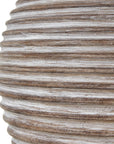Ripple Ceramic Table Lamp with Linen Shade in Earth Brown