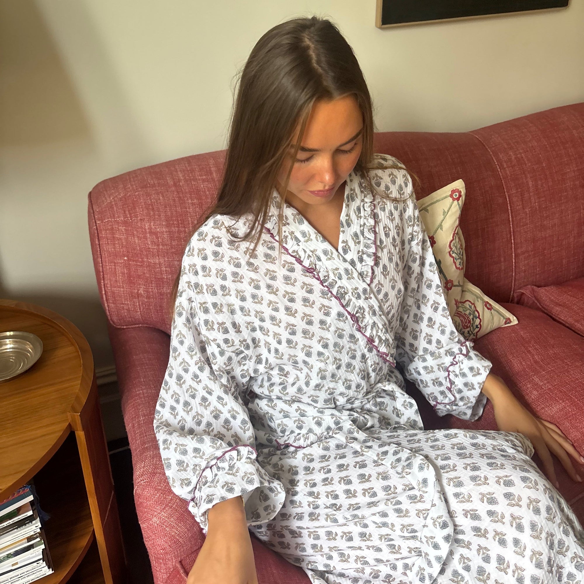 Tallis Blue Muslin Dressing Gown