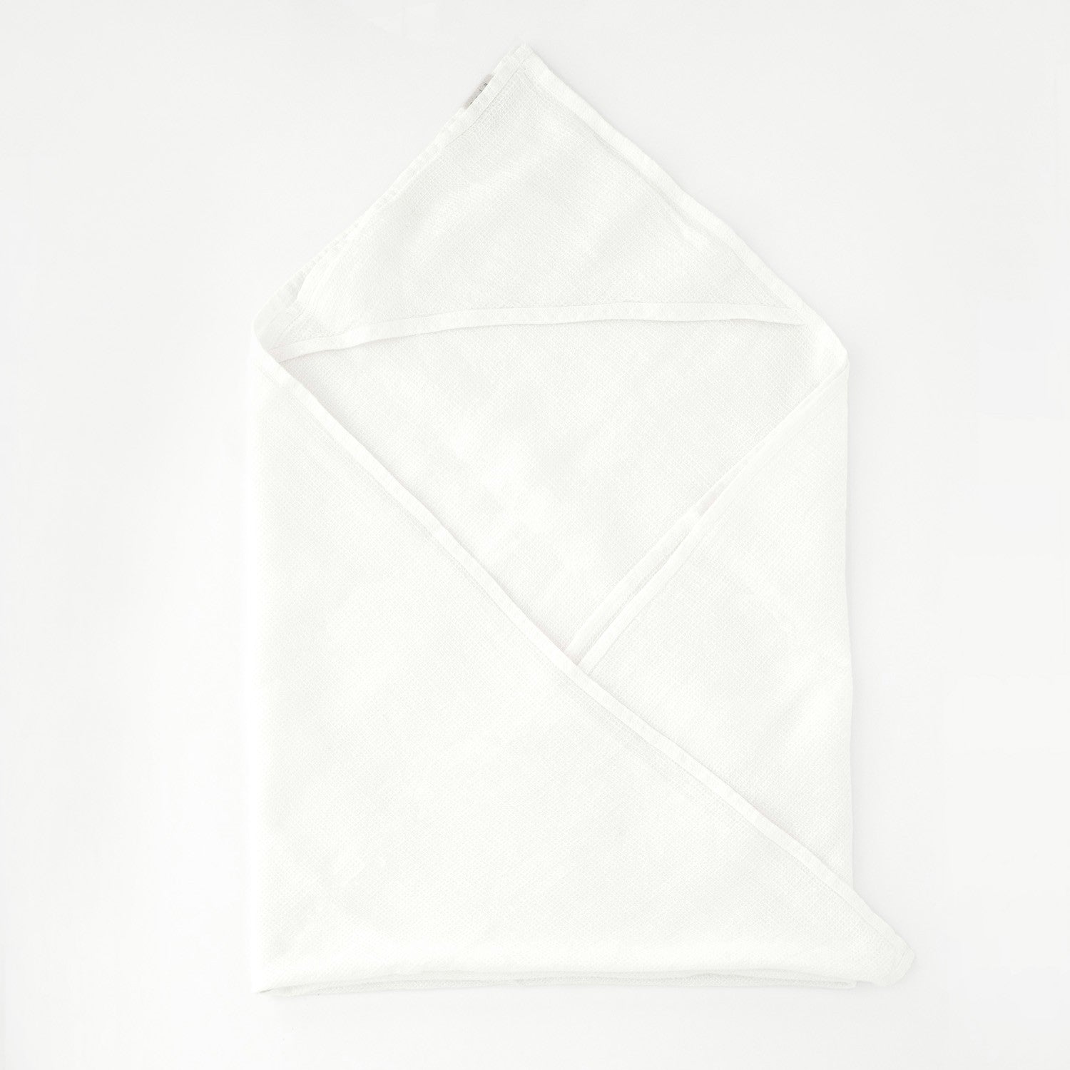 White Linen Hooded Waffle Towel for Kids