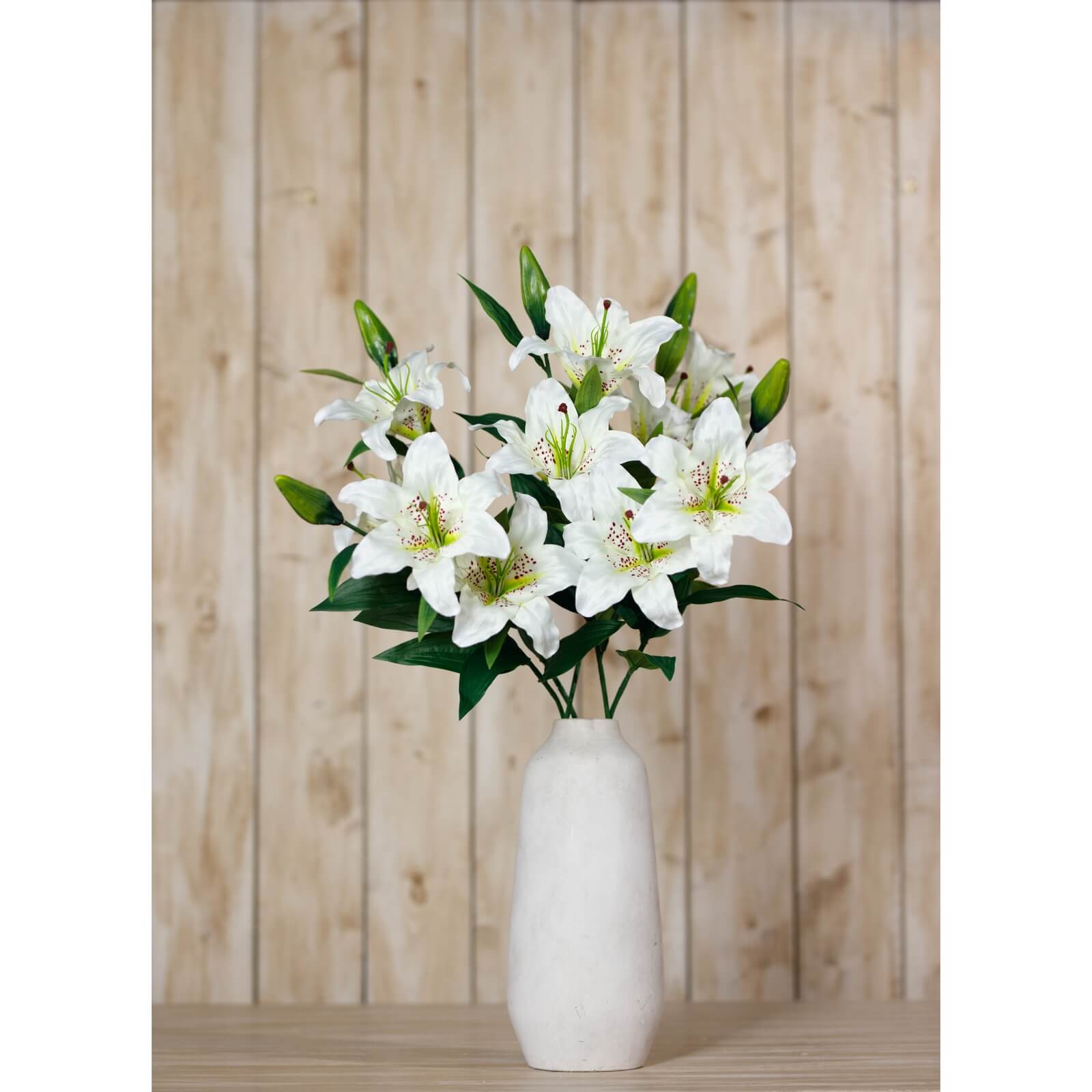 White Lily Artificial Flower Stem