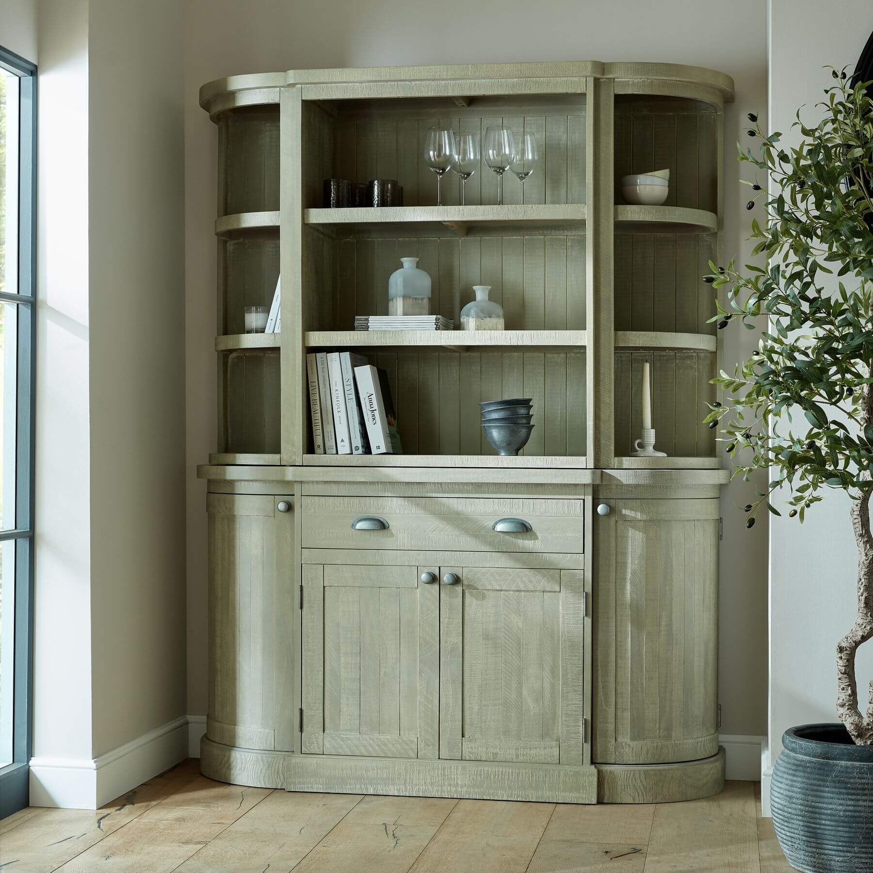 Three Tier Wooden Shelf Scandinavian Style