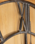 Wooden Wall Clock in Rich Brown and Grey
