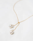 Dual Pearl Necklace in Silver or Gold Fill