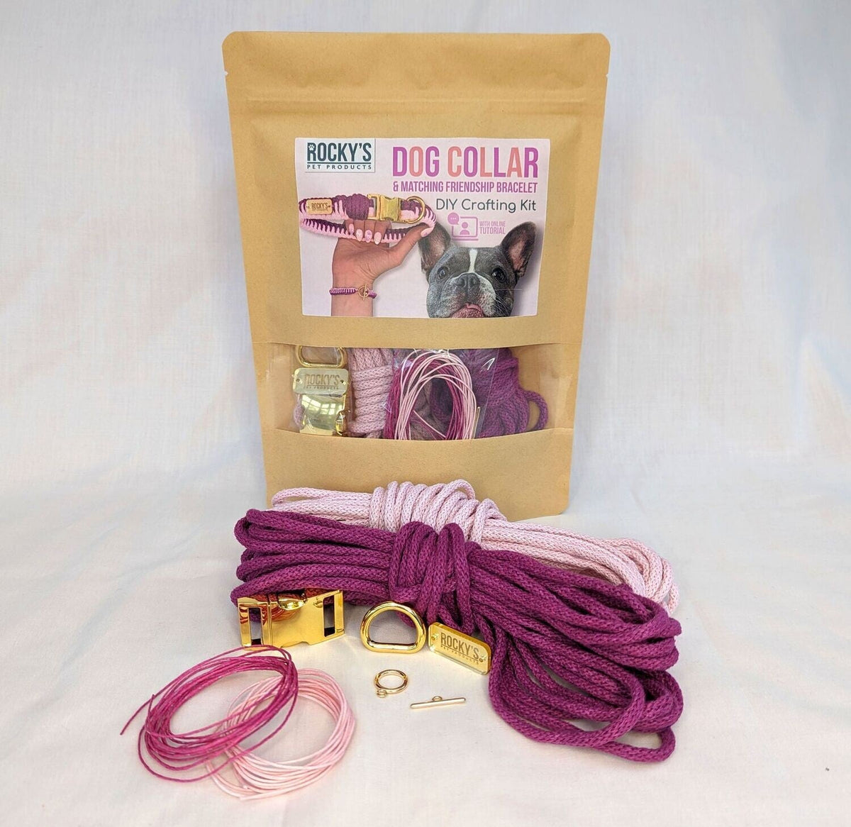 Make Your Own Dog Collar &amp; Friendship Bracelet Craft Kit - PINK