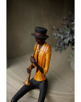 Smooth Jazz Trumpeter Statue | Elegant Sitting Musician Decor