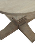 Pedestal Side Table with Drawer in Bleached Wood Finish