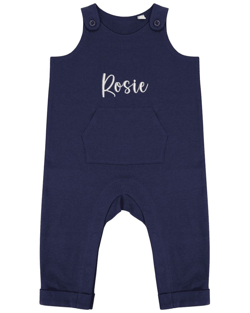 Premium Organic Cotton Dungarees with Horn-Button Fastening, Kangaroo Pocket, and Rolled Hems - Sustainable Kids Playwear by Flossie & George at brixbailey.com