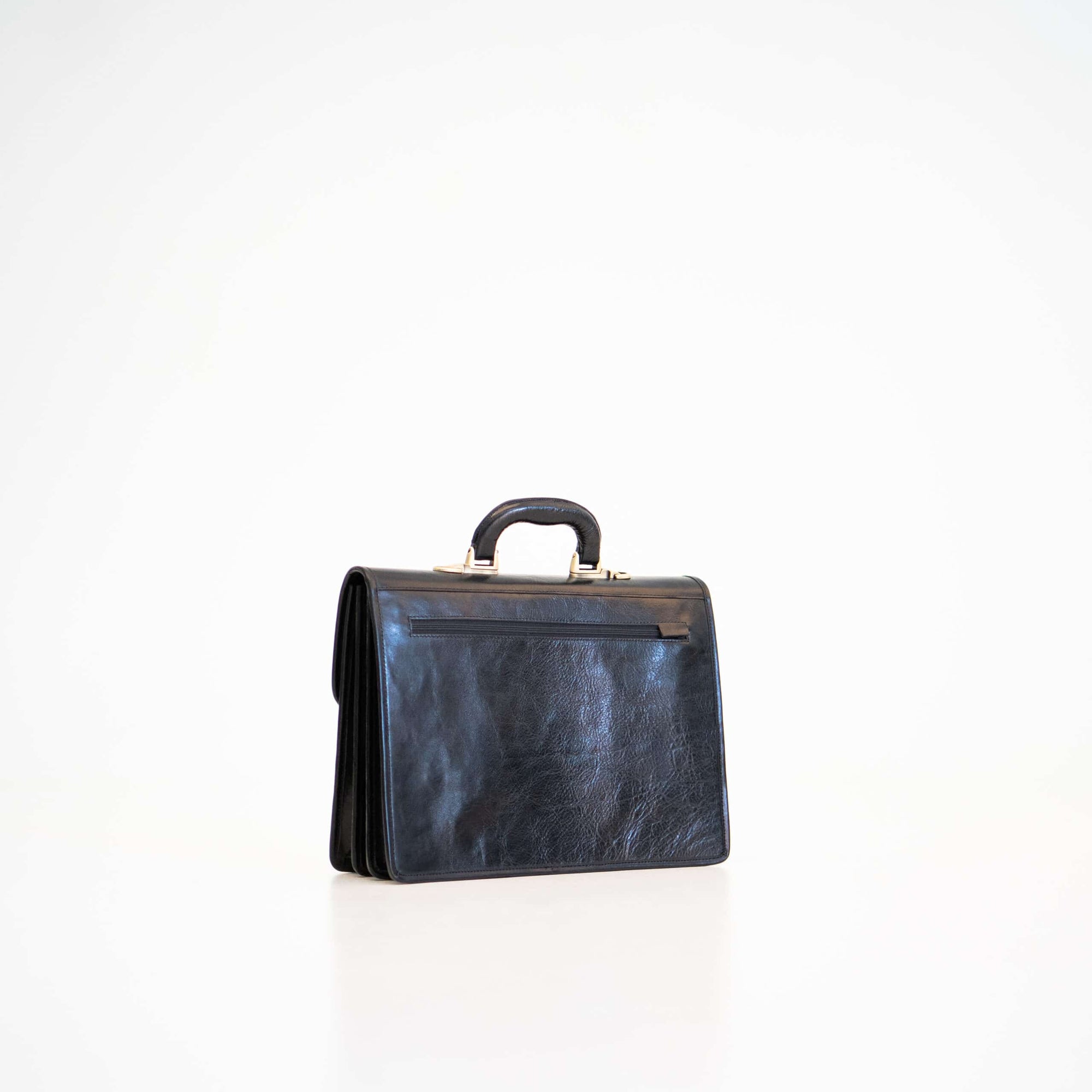 Classic Leather Briefcase Black Finish