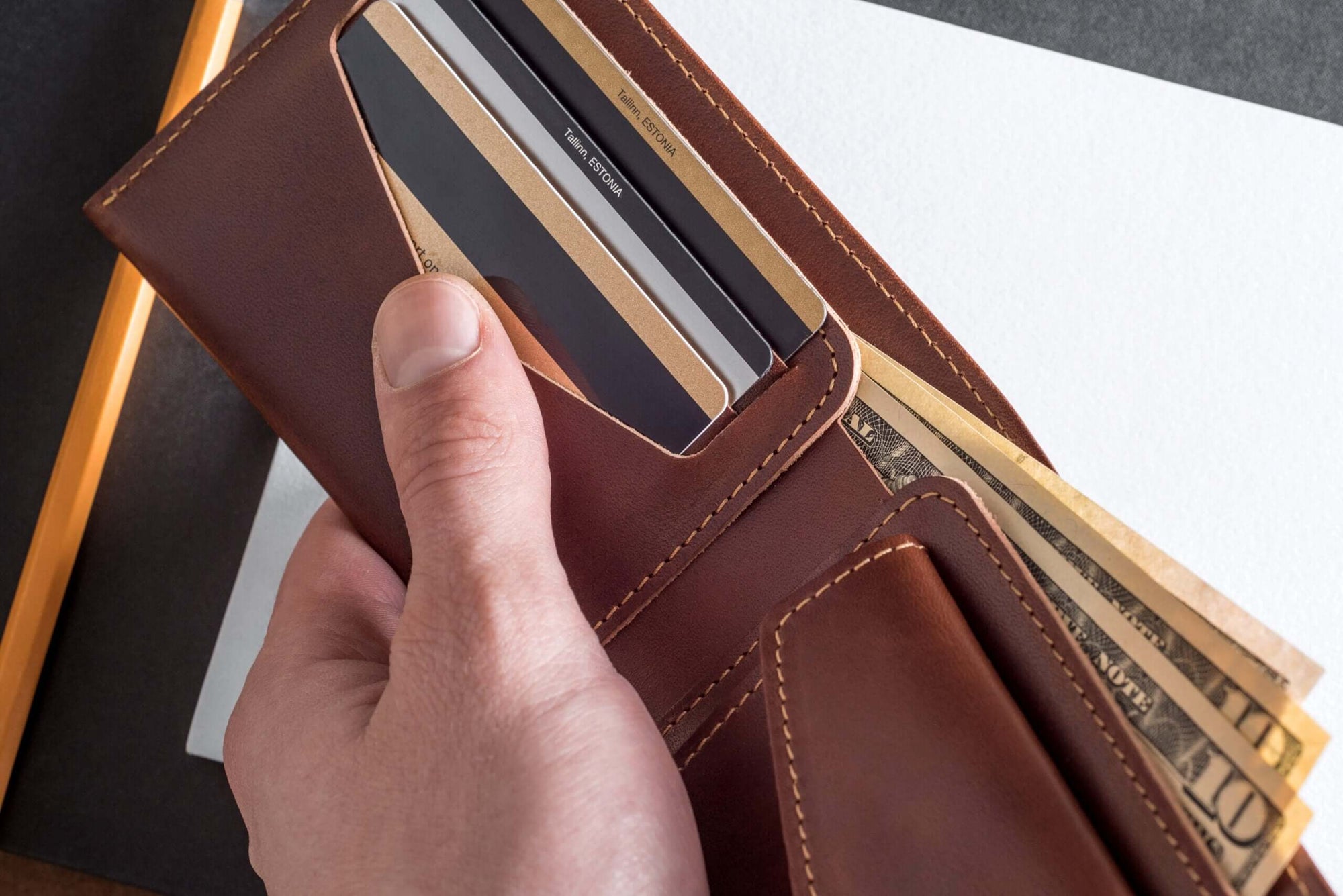 Leather Wallet with Card and Coin Options
