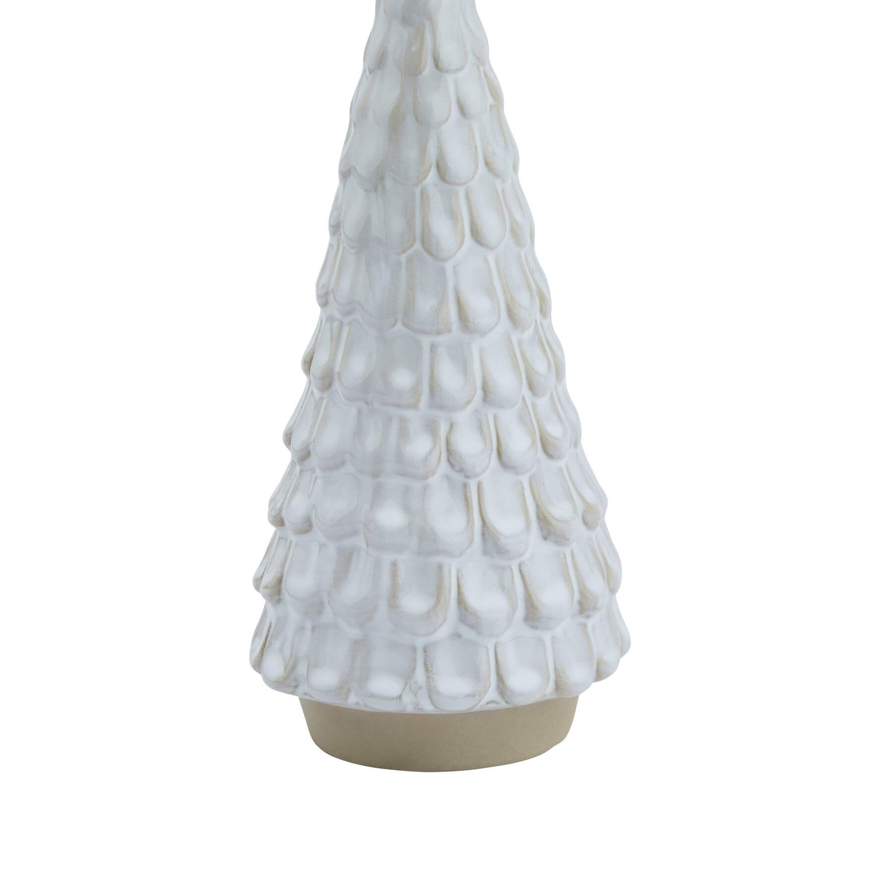 Frosted White Ceramic Spruce Tree Ornament