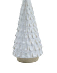 Frosted White Ceramic Spruce Tree Ornament