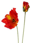 Pack of 6 x Artificial Flowers Poppy Stem - 2 Flowers 100cm-2