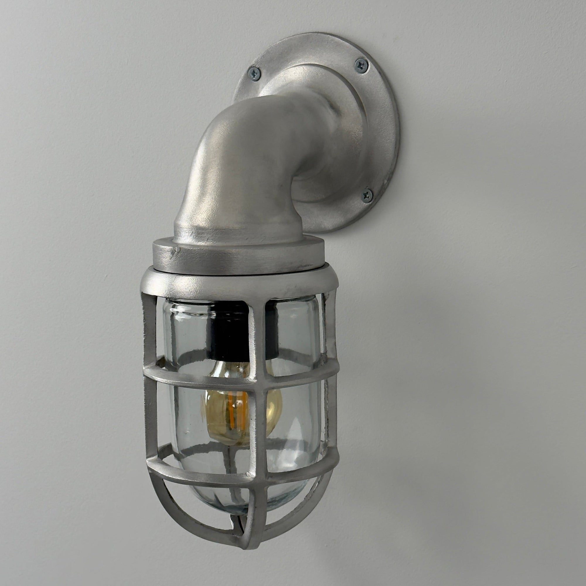 Beachamwell Raw Cast Swan Neck Wall Light - IP65