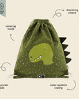 Drawstring Bag with Mr Dino Design for Kids