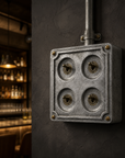 4 Gang 2 Way Solid Cast Metal Conduit Light Toggle Switch | Surface Mounted