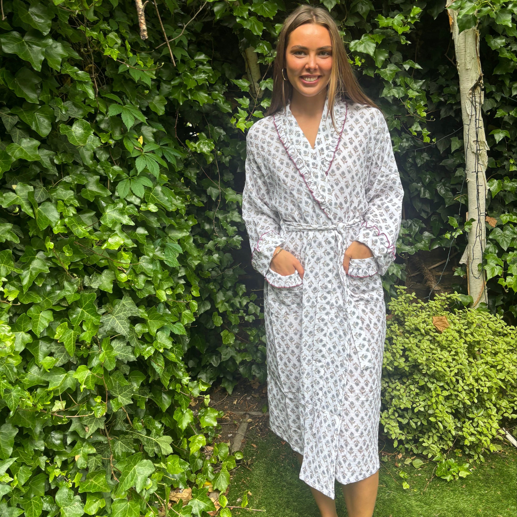 Tallis Blue Muslin Dressing Gown