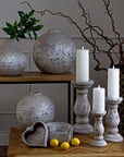 Elegant Large Stone Ceramic Candle Holder | Modern Home Decor