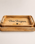 Dom Pérignon Wooden Serving Tray Set | Champagne Butler Trays
