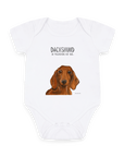 Mischievous Hot Dog Baby Bodysuit – Too Cute to Handle! Red Dachshund