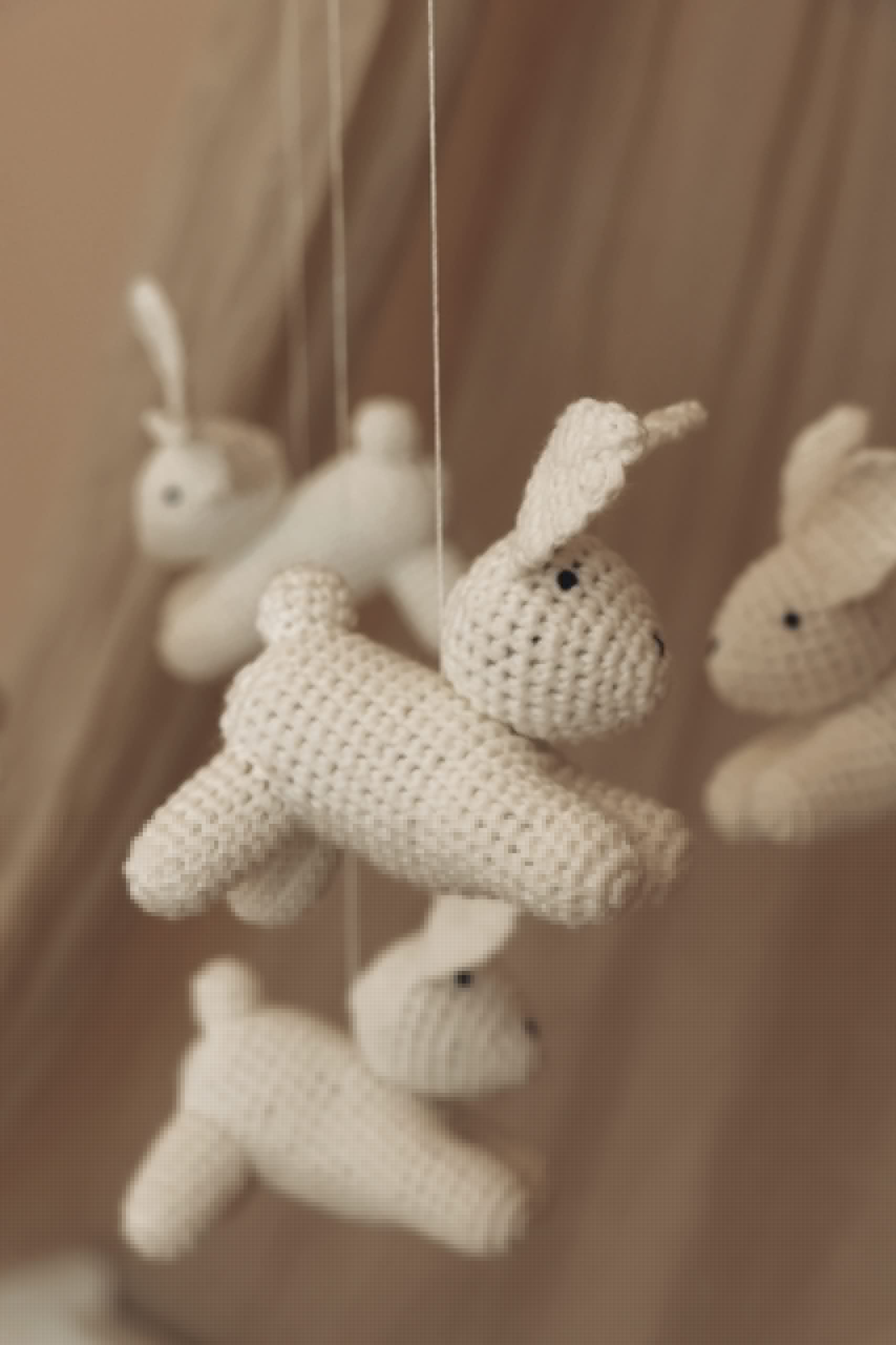 Handmade Crochet Bunny baby mobile-2