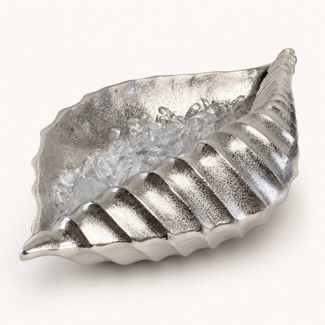 Clam Shell Champagne Ice Bucket &amp; Silver Wine Cooler Bowl