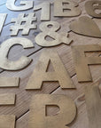 Gold Fat Font Metal Alphabet Letters – 5” or 12” Decorative Lettering A–Z