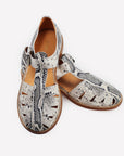 Handmade Snake Print Leather Sandals