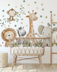 Watercolor Safari Animals Wall Decals, Removable Nursery Decor