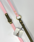 Petra Multiway Dog Lead in Olive & Pastel Pink